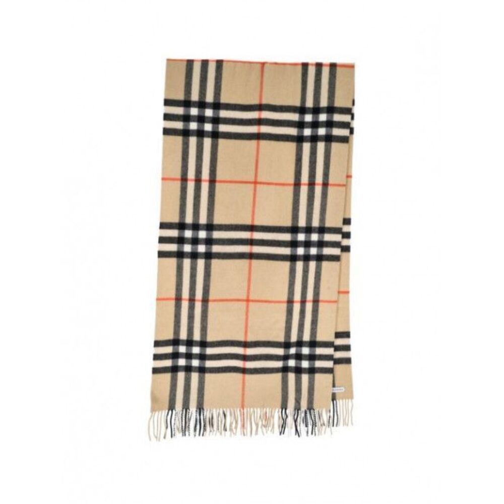 Wide Check Cashmere Scarf